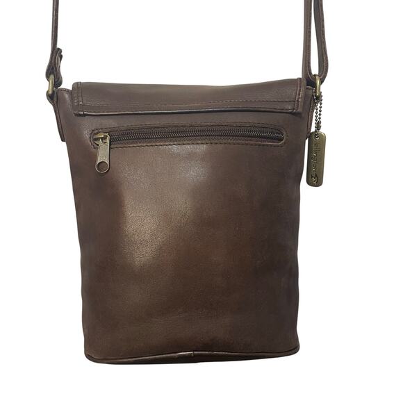 Ellington Vintage Leather Adjustable Strap Crossbody Bag Unisex Dark Brown - Picture 4 of 14